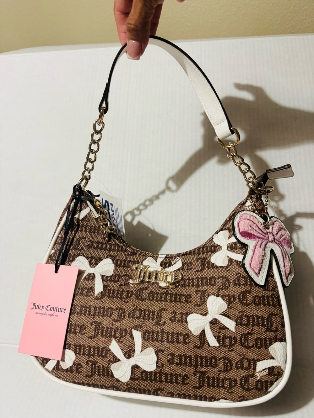 Juicy Couture simply sweet coho shoulder bag with white bows BNWT
